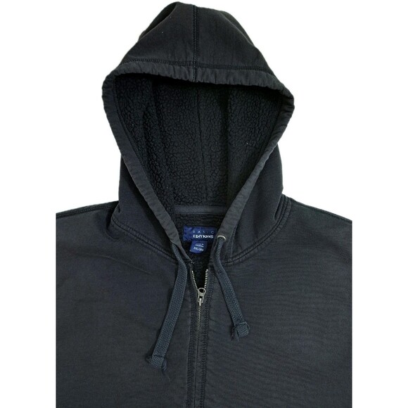 Basic Editions 2XL Men’s Fleece Lined Hoodie Zip Black Workwear Heavyweight - Picture 2 of 11
